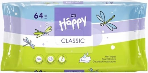 Серветки вологі Bella Baby Happy Classic дитячі, 64 шт