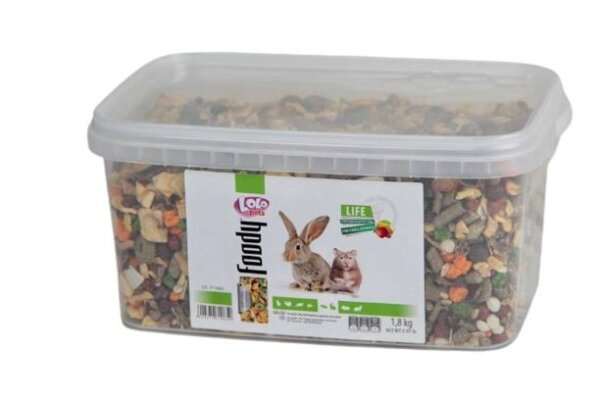 Корм фруктовий Lolo Pets для кроликів та гризунів, у відрі, 2 кг