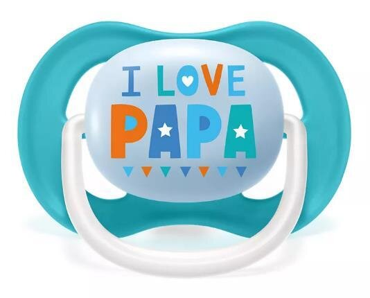 Пустушка силіконова Philips Avent Ultra Air I love SCF080/03 ортодонтична, 6-18 місяців, для хлопчиків, 2 шт