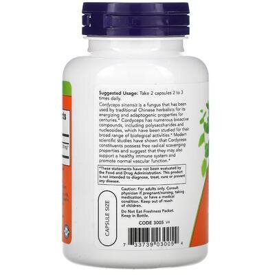 Кордіцепс NOW Cordyceps 750 мг вег. капсули №90
