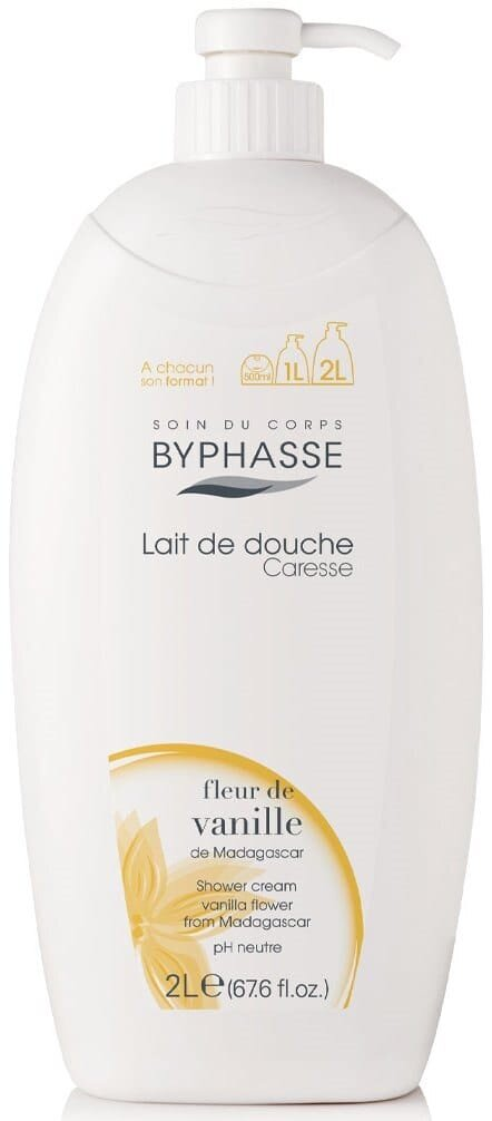 Крем-догляд для душу Byphasse Caresse квіти ванілі, 2000 мл