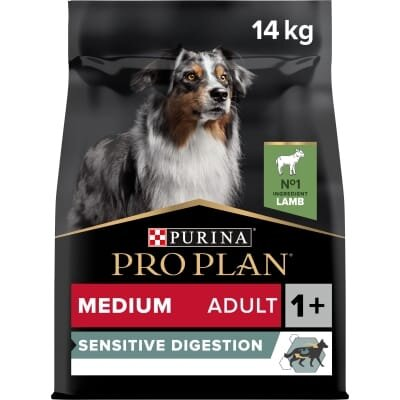 Корм сухий Purina Pro Dog Medium Adult 1+ Sensitive Digestion для дорослих собак середніх порід з чутливим травленням, з ягням, 14 кг