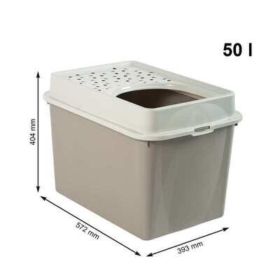 Туалет закритий Rotho MyPet Cat Toilet Berty ECO для котів з верхнім входом, колір капучино