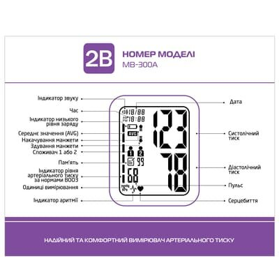 Тонометр 2B МВ-300А автоматичний з адаптером
