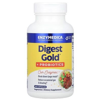 Травні ферменти з пробіотиками Enzymedica Digest Gold + Probiotics, 180 капсул