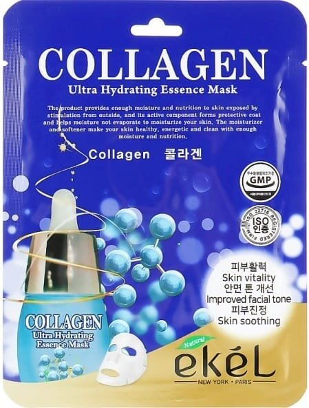 Маска тканинна для обличчя Ekel Collagen біоліфтинг колагенова, 25 мл