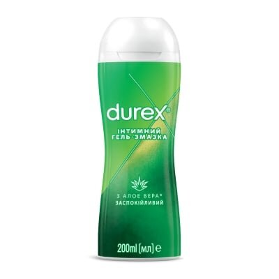 Інтимний гель-змазка Durex Play Massage 2in1 з алое вера для масажу (лубрикант), 200 мл