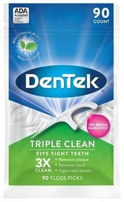 Флос-зубочистки DenTek Triple Clean Потрійне очищення, 90 штук