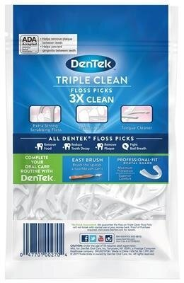 Флос-зубочистки DenTek Triple Clean Потрійне очищення, 90 штук