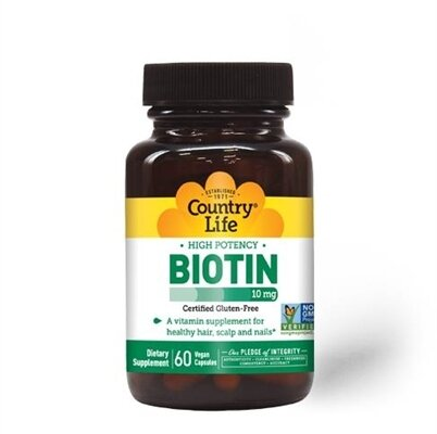 Біотин Country Life Biotin 10 000 мкг, 60 капсул