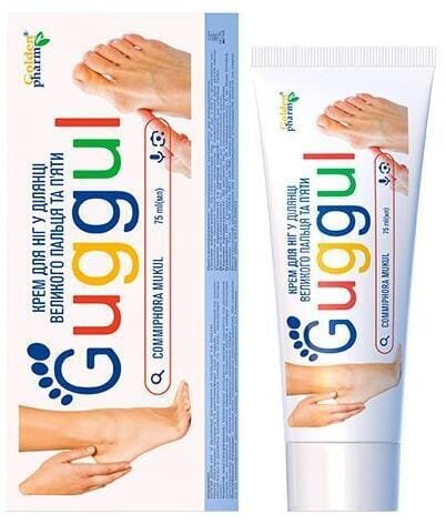 Крем для ніг Golden Pharm Guggul у ділянці великого пальця та п'яти, 75 мл