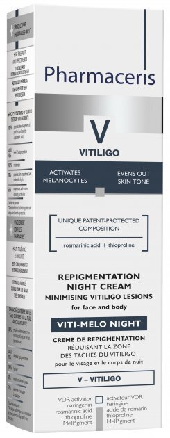 Крем для обличчя та тіла Pharmaceris Viti-Melo Night нічний репігментуючий для шкіри з вітіліго та депігментованими плямами, 40 мл