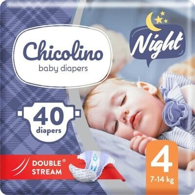 Підгузники Chicolino Night дитячі, розмір 4, 7-14 кг, нічні, 40 шт