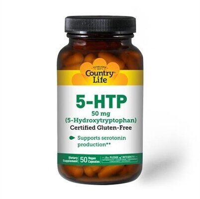 5-гідрокситриптофан Country Life 5-HTP 50 мг, 50 капсул