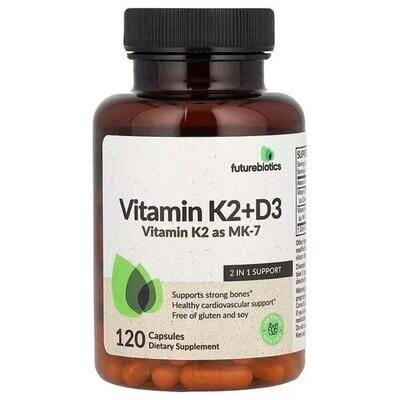 Вітамін Д3 + К2 Futurebiotics Vitamin D3 + К2 5000 МО/90 мкг, 120 капсул