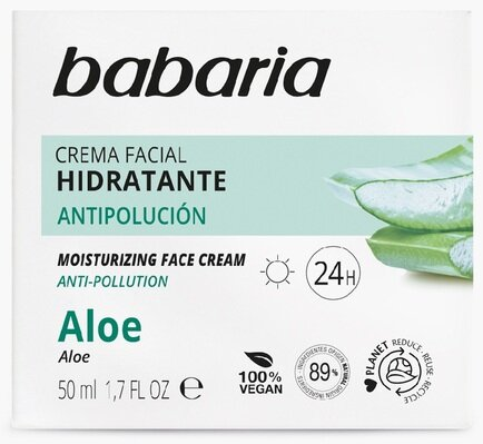 Крем для обличчя Babaria Aloe зволоження 24 години, 50 мл