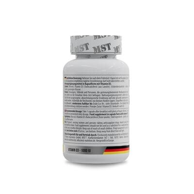 Вітамін Д3 MST Nutrition Vitamin D3 1000 МО, 120 капсул