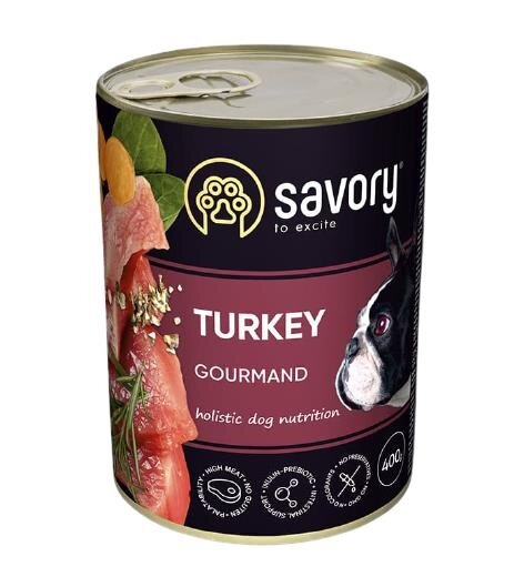 Корм вологий для дорослих собак Savory 30518 з індичкою, 400 г