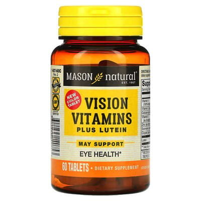 Вітаміни для очей плюс лютеїн Mason Natural Vision Vitamins Plus Lutein, 60 таблеток