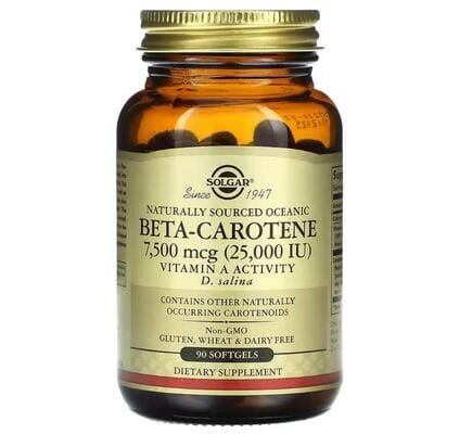 Бета-каротин Solgar Beta-Carotene 7500 мкг м'які капсули №90