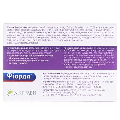 Фіорда пастилки д/розсмок. зі смак. чорн. смор. №30 (15х2)