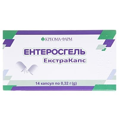 Ентеросгель екстракапс капсули по 0.32 г №14 (7х2)