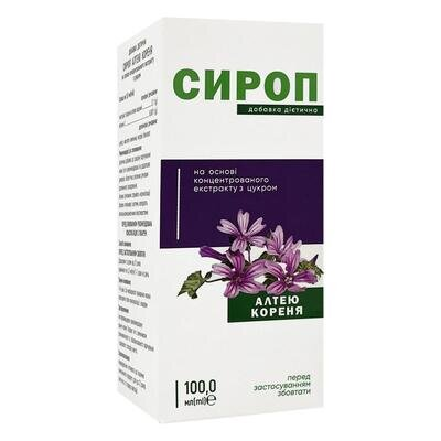 Алтею кореня К&Здоров'я сироп на основі концентрованого екстракту з цукром, 100 мл