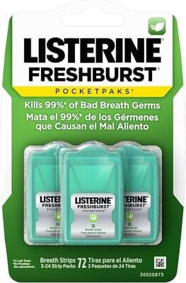 Смужки для освіження подиху Listerine Fresh Burst PocketPaks м'ятні, 72 шт