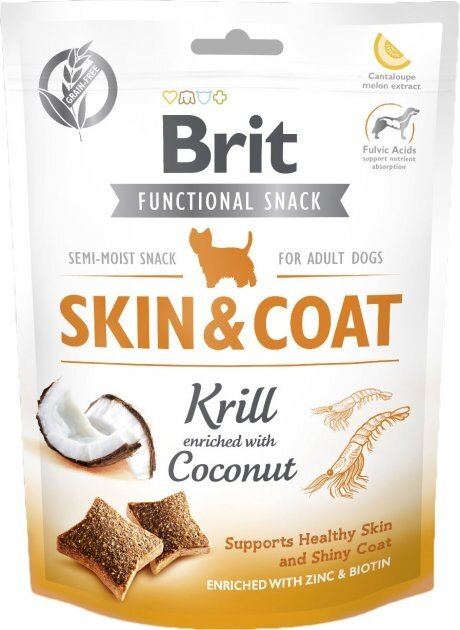 Ласощі для собак Brit Skin & Coat криль з кокосом, 150 г