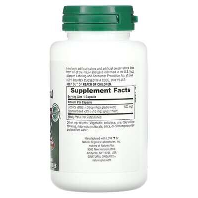 Лакриця Nature's Plus Herbal Actives Licorice 500 мг, 60 капсул