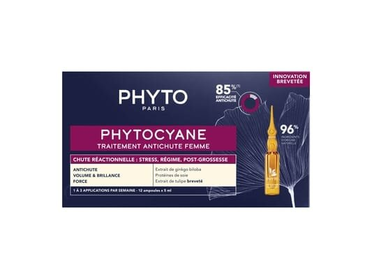 Засіб проти випадання волосся Phyto Phytocyane Reactional Anti Hair Loss Treatment For Women для жінок, 12 шт х 5 мл