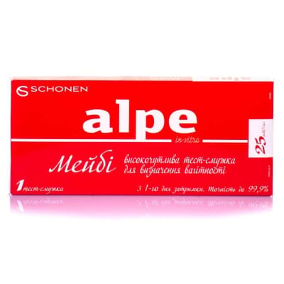 Тест-смужка Alpe in-vitro Мейбі для визначення вагітності підвищеної чутливості, 1 штука
