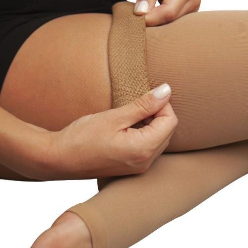 Панчохи компресійні Venotonia Soft клас компресії 1, відкритий носок, короткі, колір карамель, розмір 4