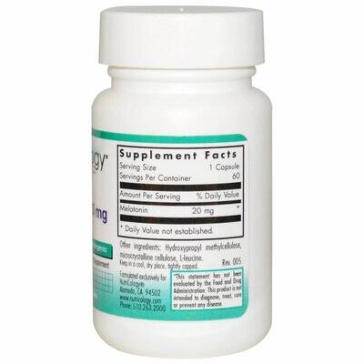 Мелатонін Nutricology Melatonin капсули по 20 мг №60