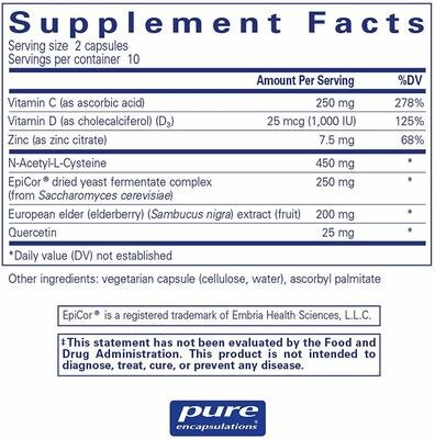 Комплекс для імунітету Pure Encapsulations PureDefense with NAC, 20 капсул