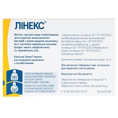 Лінекс капсули тв. №32 (8х4)