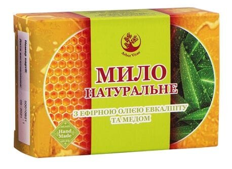 Мило натуральне Arbor Vitae з ефірною олією евкаліпту та медом, 75 г