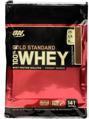 Протеїн Optimum Nutrition Gold Standard 100% Whey, екстра молочний шоколад, 4,54 кг