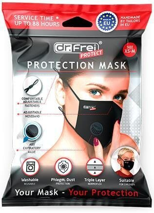 Маска захисна Dr. Frei Protection Mask чорна, розмір XS/M, 1 штука