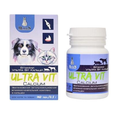 Вітамінно-мінеральний комплекс ModeS Ultra Vit Calcium для собак та котів, 140 таблеток