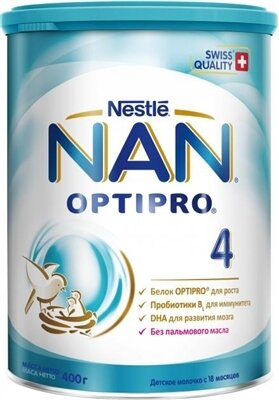 Суміш суха молочна NAN 4 Optipro Молочко для дітей від 18 місяців, 400 г