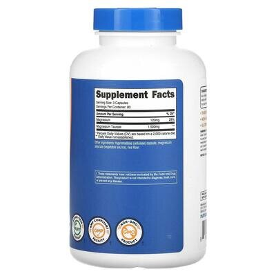 Магній таурат Nutricost Magnesium taurate 500 мг, 240 капсул