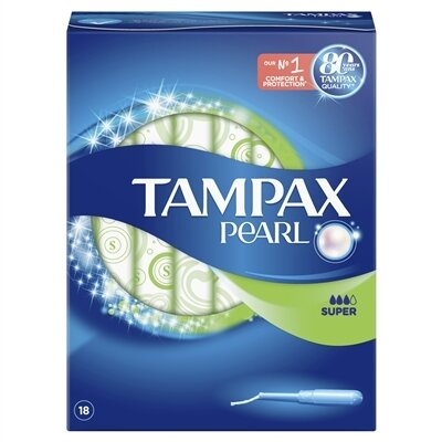 Тампони Tampax Pearl Super з аплікатором, 3 краплі, 18 штук