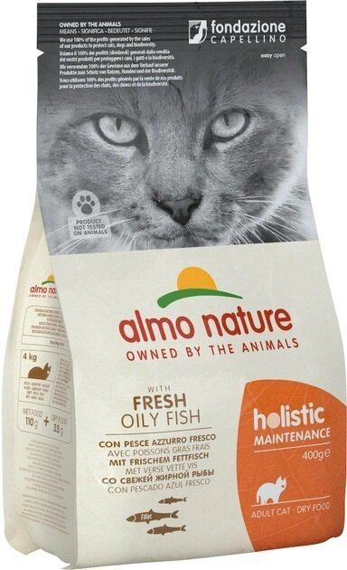 Корм сухий Almo Nature Holistic Cat для стерилізованих котів зі свіжою жирною рибою, 400 г