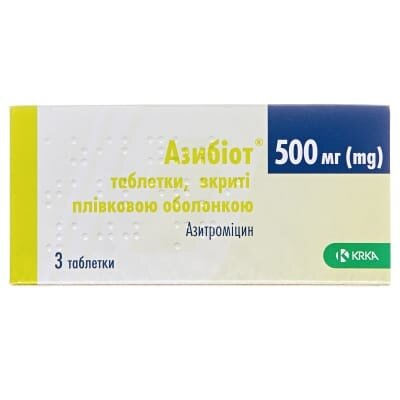 Азибіот таблетки, в/плів. обол. по 500 мг №3