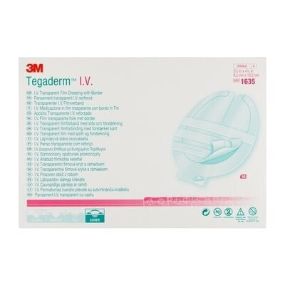 Пов'язка пластирна Tegaderm I.V. 1635 для фіксації катетерів, плівкова, 8,5 см х 10,5 см, 1 штука