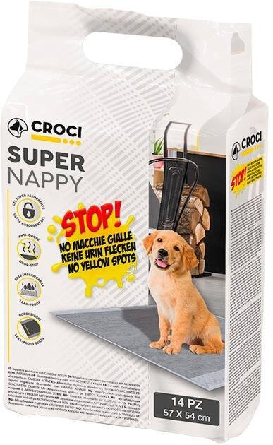 Пелюшки для собак та котів Croci Super nappy з активованим вугіллям 57 см х 54 см, 14 штук