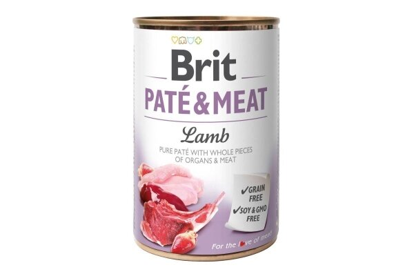 Корм вологий для собак Brit Pate & Meat з ягнятиною, 400 г