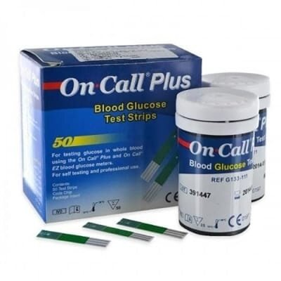 Тест-смужки On Call Plus для глюкометра, 50 штук (2х25)
