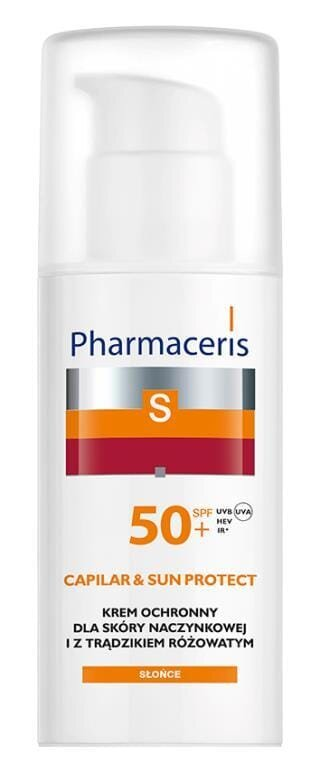 Крем для обличчя Pharmaceris S SPF50+ сонцезахисний для шкіри з куперозом і розацеа, 50 мл